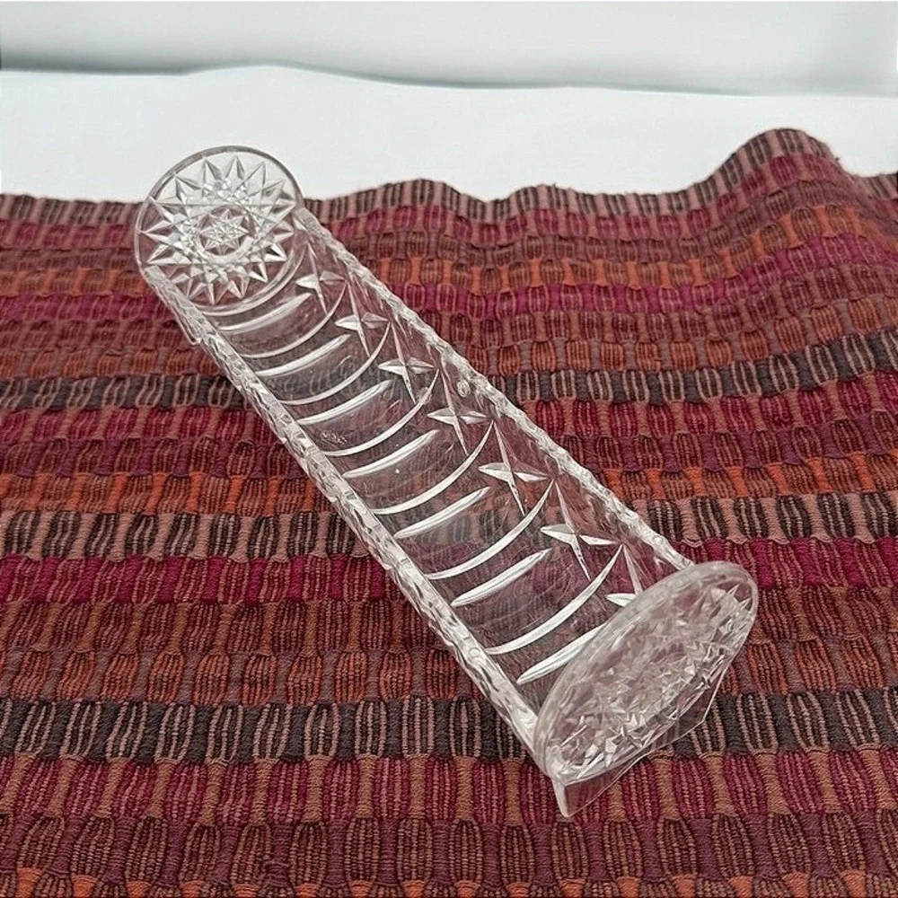Vintage Clear Plastic Crystal Cut Lucite Cracker Holder Server Tray-9